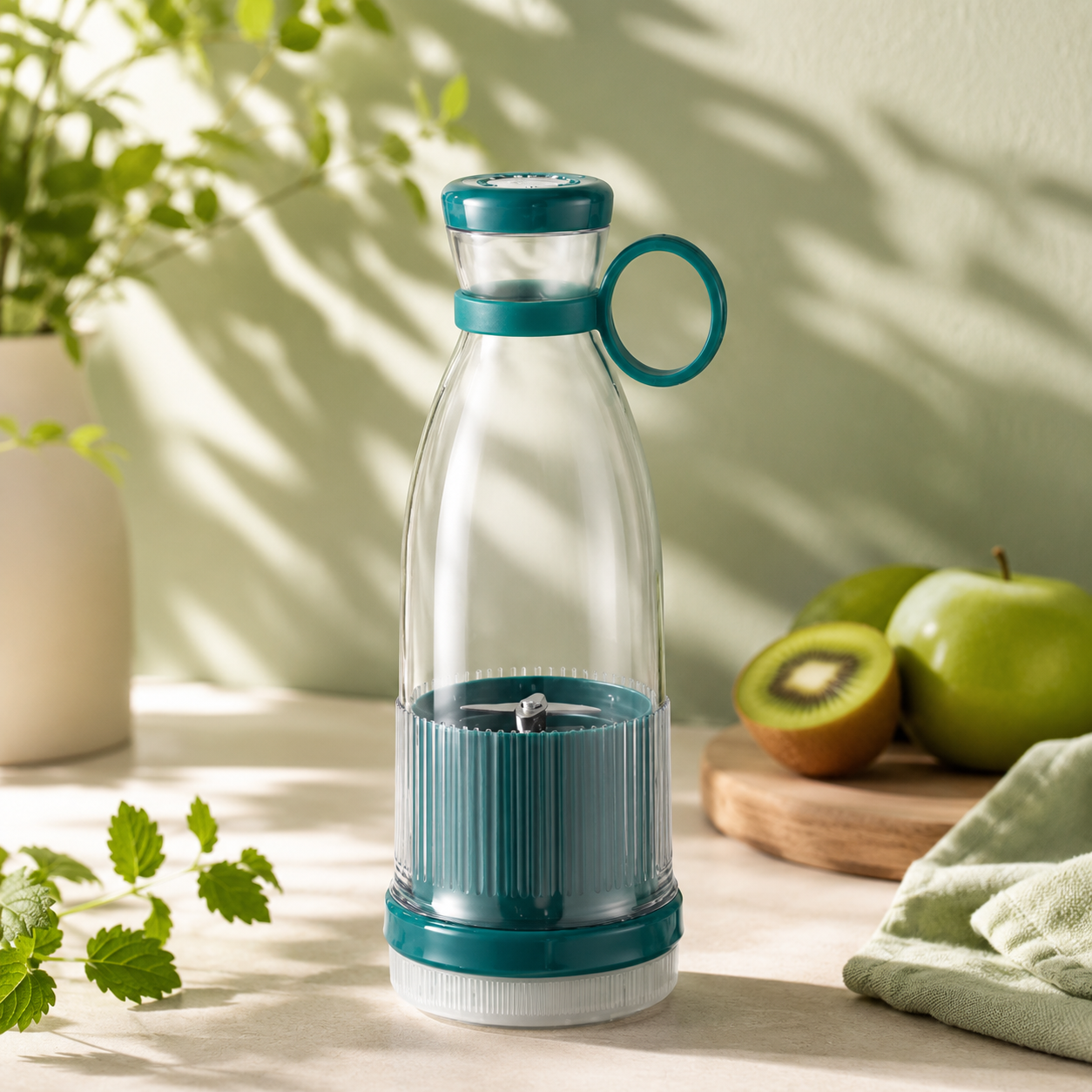 Blendys ciemnozielony blender z owocami